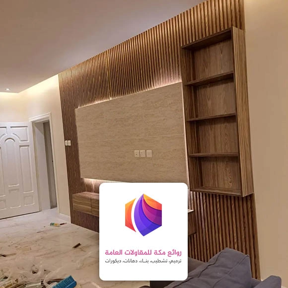 تفصيل رفوف خشب مكة